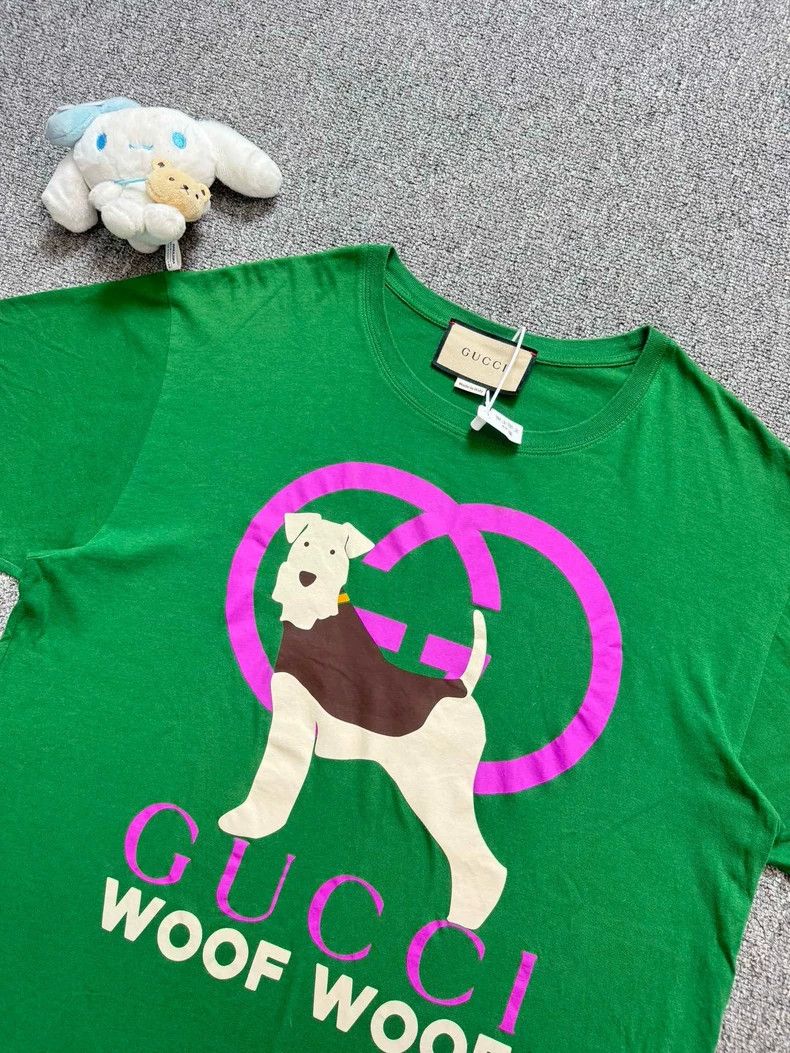 Gucci Gucci Green Cartoon Dog Short Sleeve T-Shirt Size US M / EU 48-50 / 2 - 2 Thumbnail