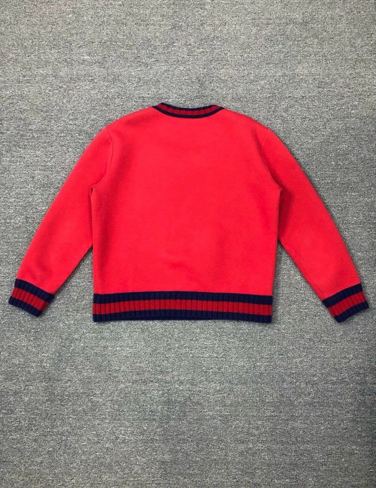 Gucci Red Gucci Printed Cotton Sweater Size US L / EU 52-54 / 3 - 2 Thumbnail