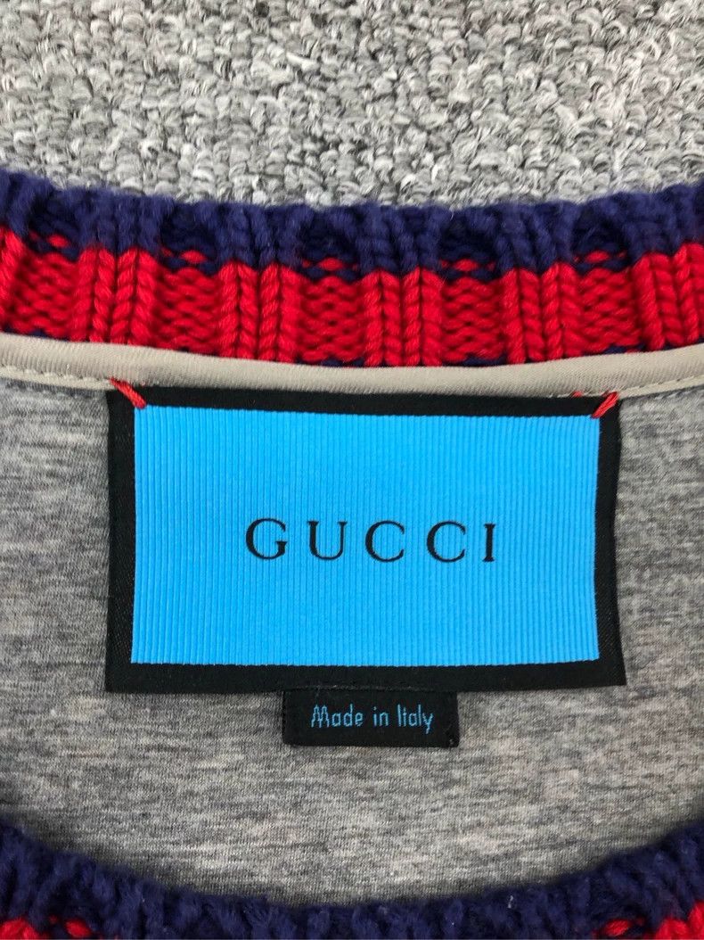 Gucci Red Gucci Printed Cotton Sweater Size US L / EU 52-54 / 3 - 3 Thumbnail
