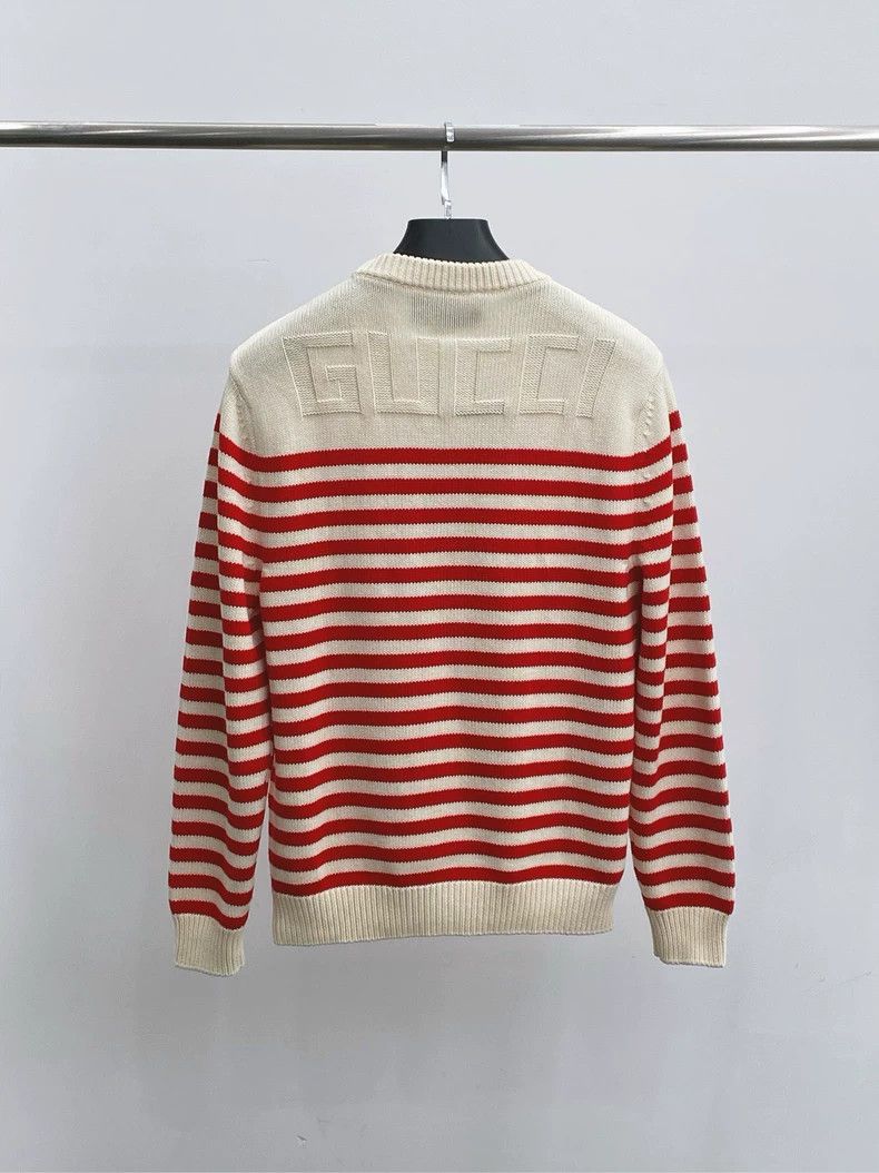 Gucci Red and White Striped Knit Sweater Size US XS / EU 42 / 0 - 2 Thumbnail