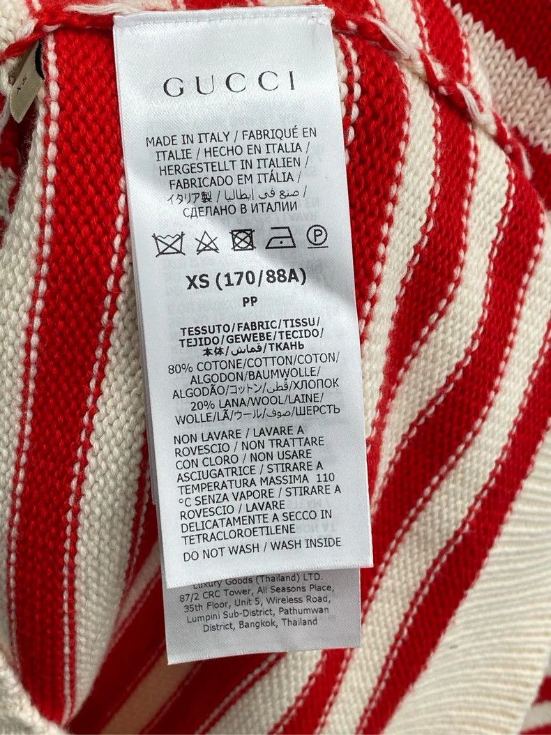 Gucci Red and White Striped Knit Sweater Size US XS / EU 42 / 0 - 5 Thumbnail