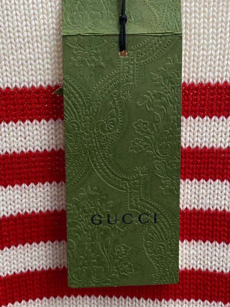 Gucci Red and White Striped Knit Sweater Size US XS / EU 42 / 0 - 6 Thumbnail