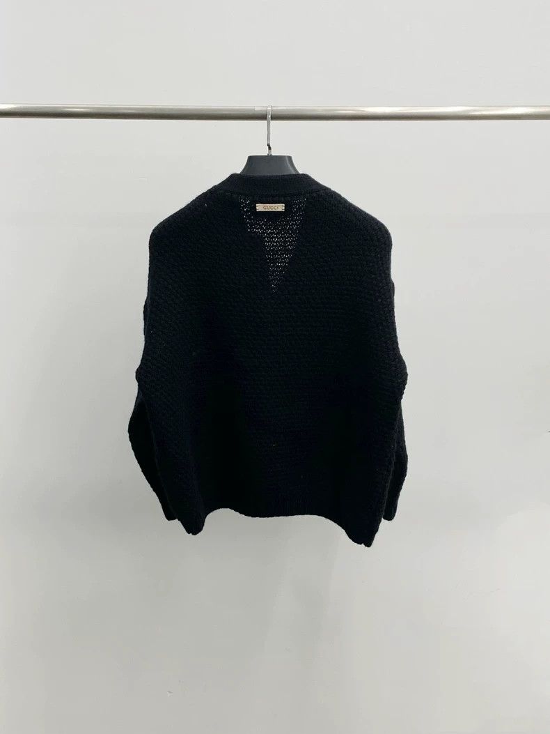 Gucci Black V-Neck Sweater with Detachable Sleeves Size US XS / EU 42 / 0 - 2 Thumbnail