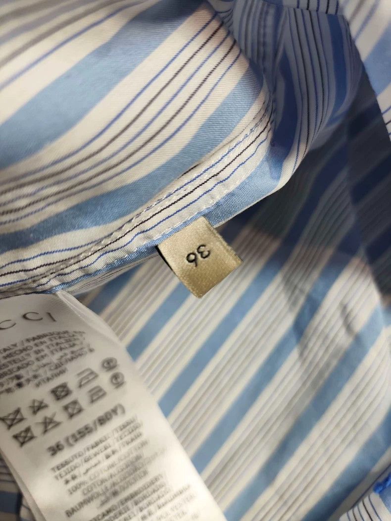 Gucci Gucci Blue and White Striped Shirt Size US S / EU 44-46 / 1 - 4 Thumbnail