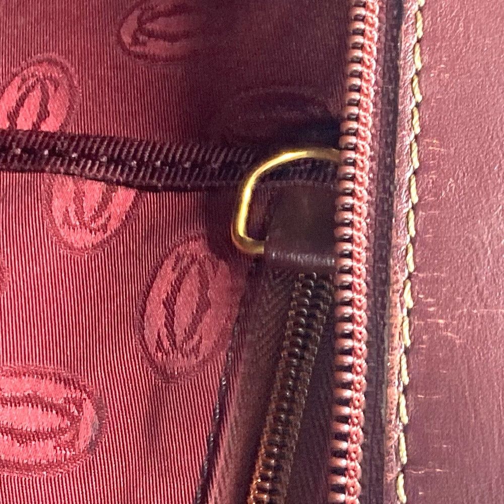 Cartier Cartier Mast Line Logo Briefcase Tote Bag Shawl Shoulder Leather Women Bordeaux Size ONE SIZE - 16 Thumbnail