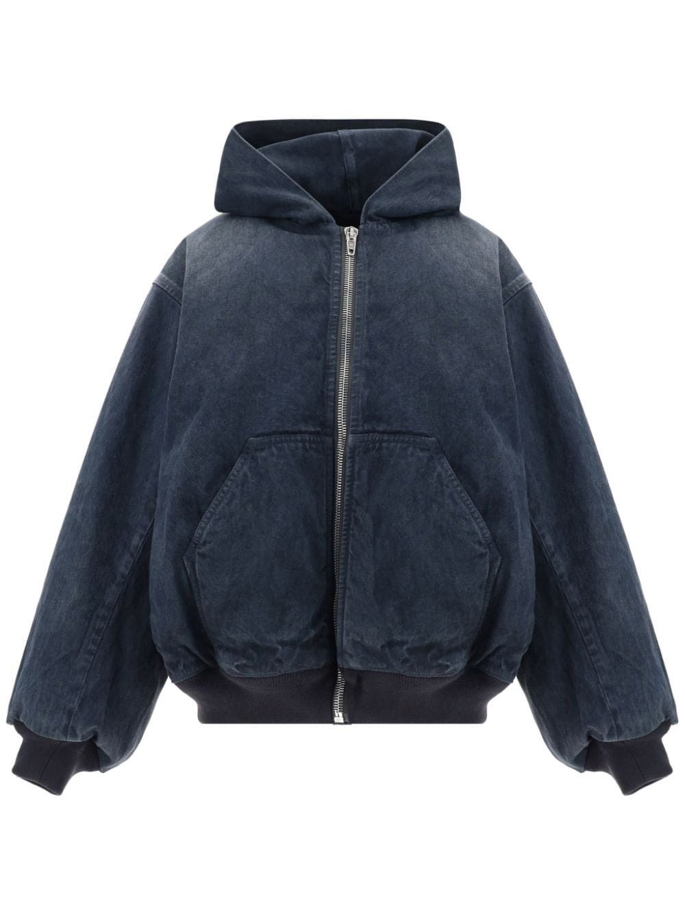 Balenciaga Stencil Logo Print Denim Zip-up Cotton Jacket Size US XS / EU 42 / 0 - 2 Thumbnail