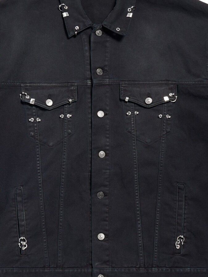 Balenciaga Pierced denim jacket Size US L / EU 52-54 / 3 - 4 Thumbnail