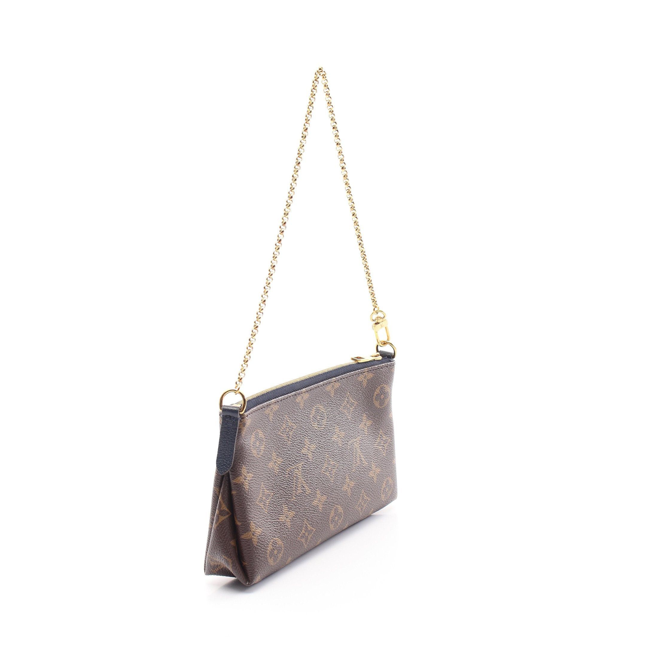 Louis Vuitton Louis Vuitton Pallas Clutch Monogram Marine Chain Handbag Leather Brown Navy Size ONE SIZE - 2 Thumbnail