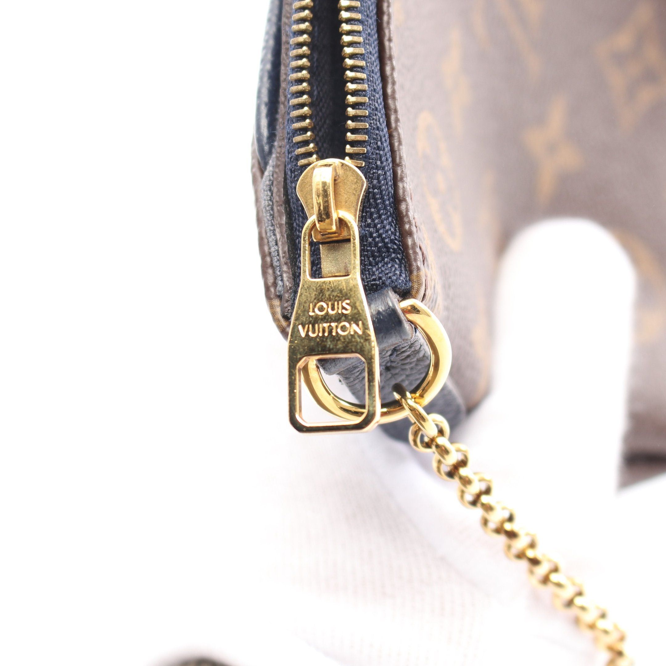 Louis Vuitton Louis Vuitton Pallas Clutch Monogram Marine Chain Handbag Leather Brown Navy Size ONE SIZE - 7 Thumbnail