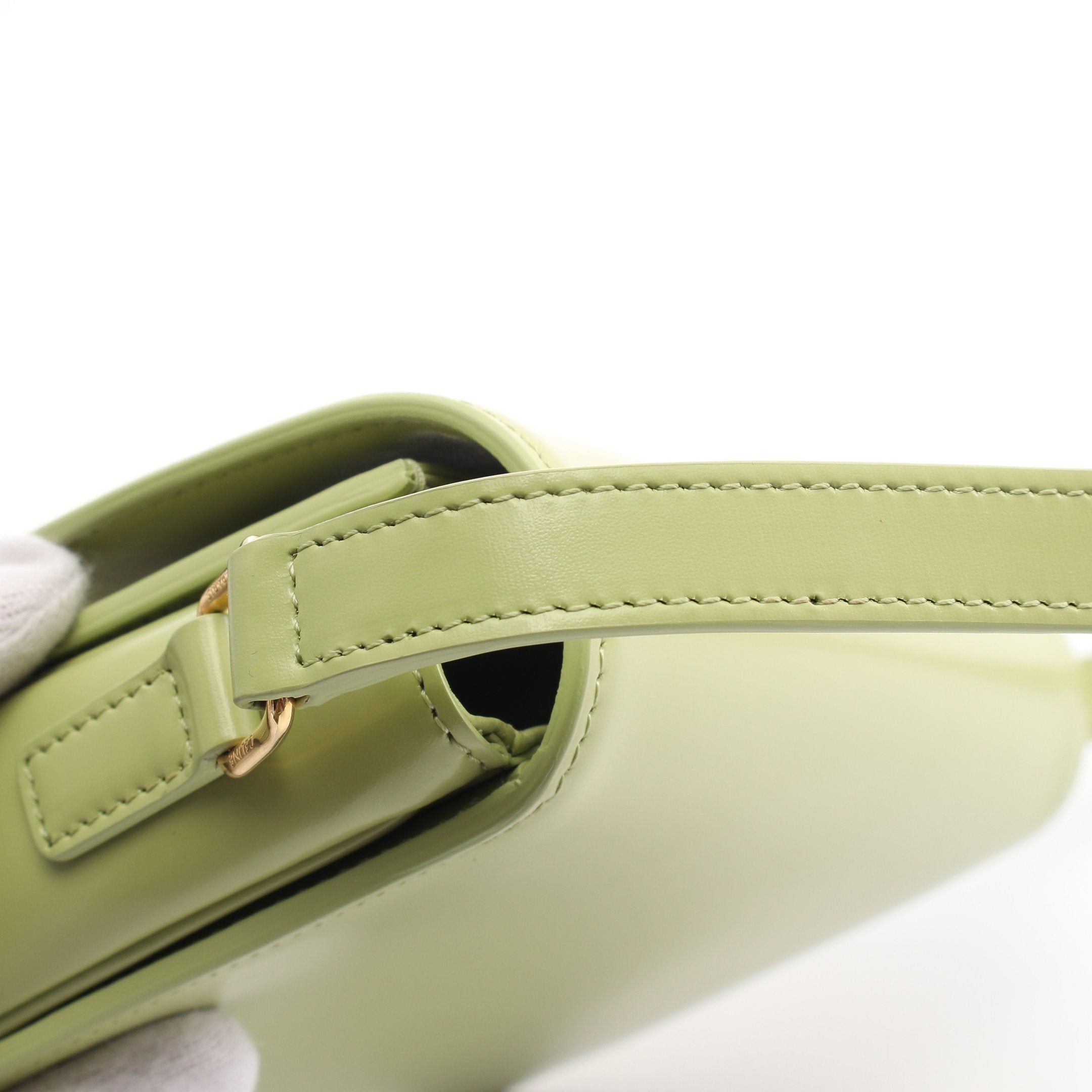Celine Celine Teen Triomphe Bag Shoulder Leather Light Green Size ONE SIZE - 8 Thumbnail