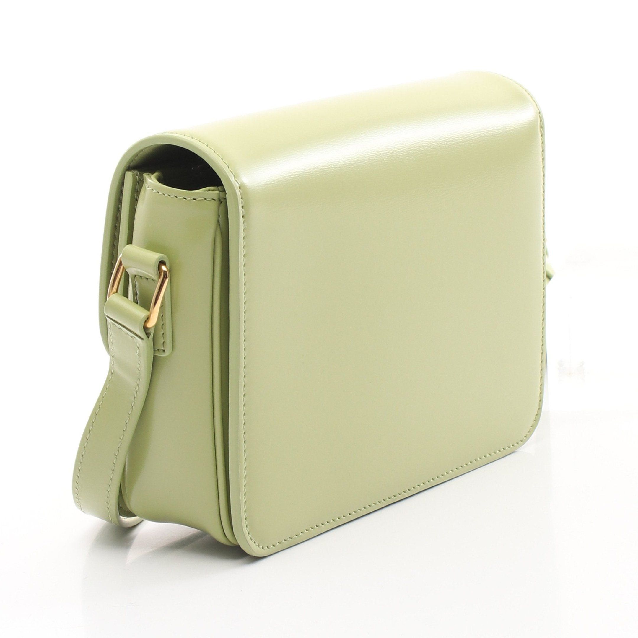 Celine Celine Teen Triomphe Bag Shoulder Leather Light Green Size ONE SIZE - 2 Thumbnail