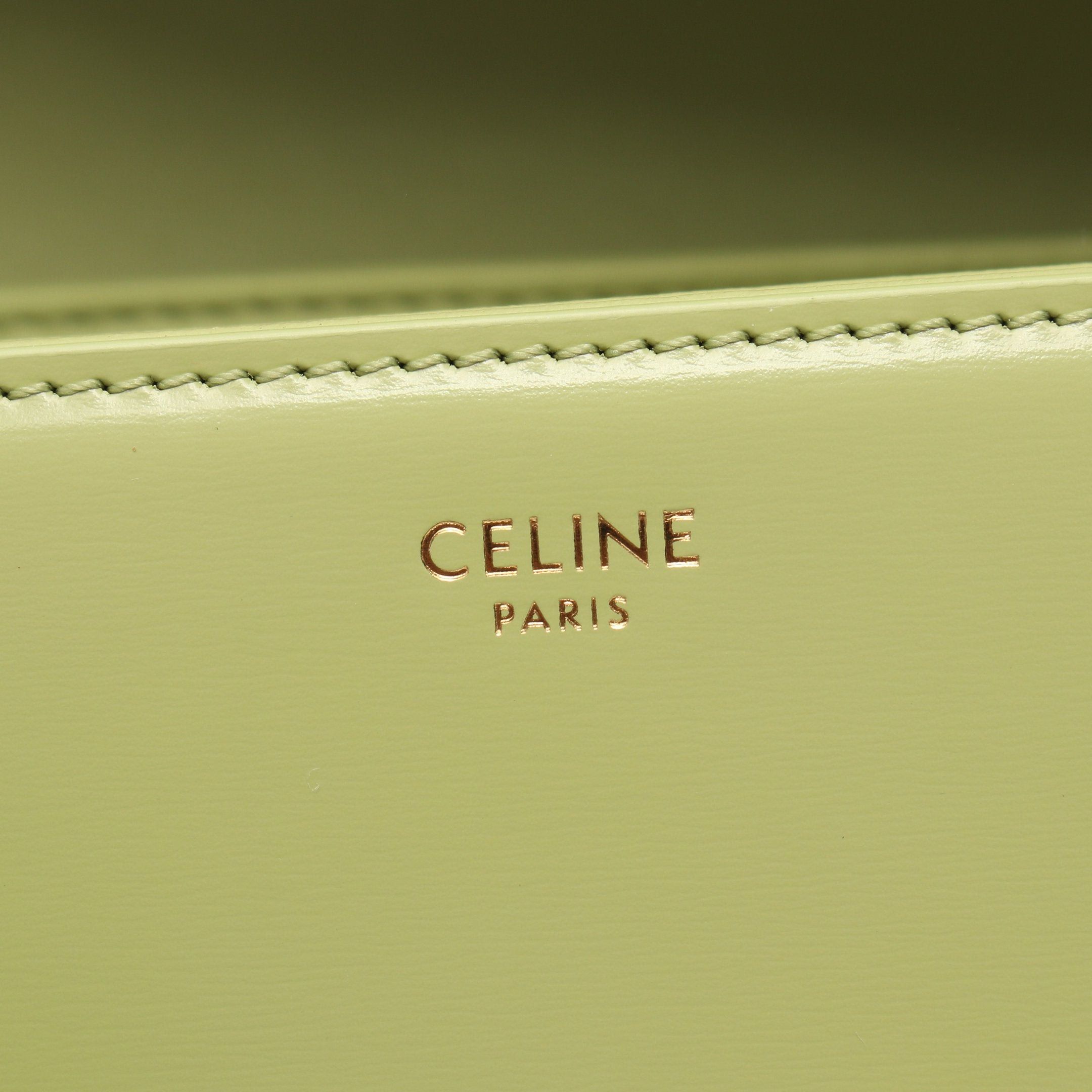 Celine Celine Teen Triomphe Bag Shoulder Leather Light Green Size ONE SIZE - 4 Thumbnail