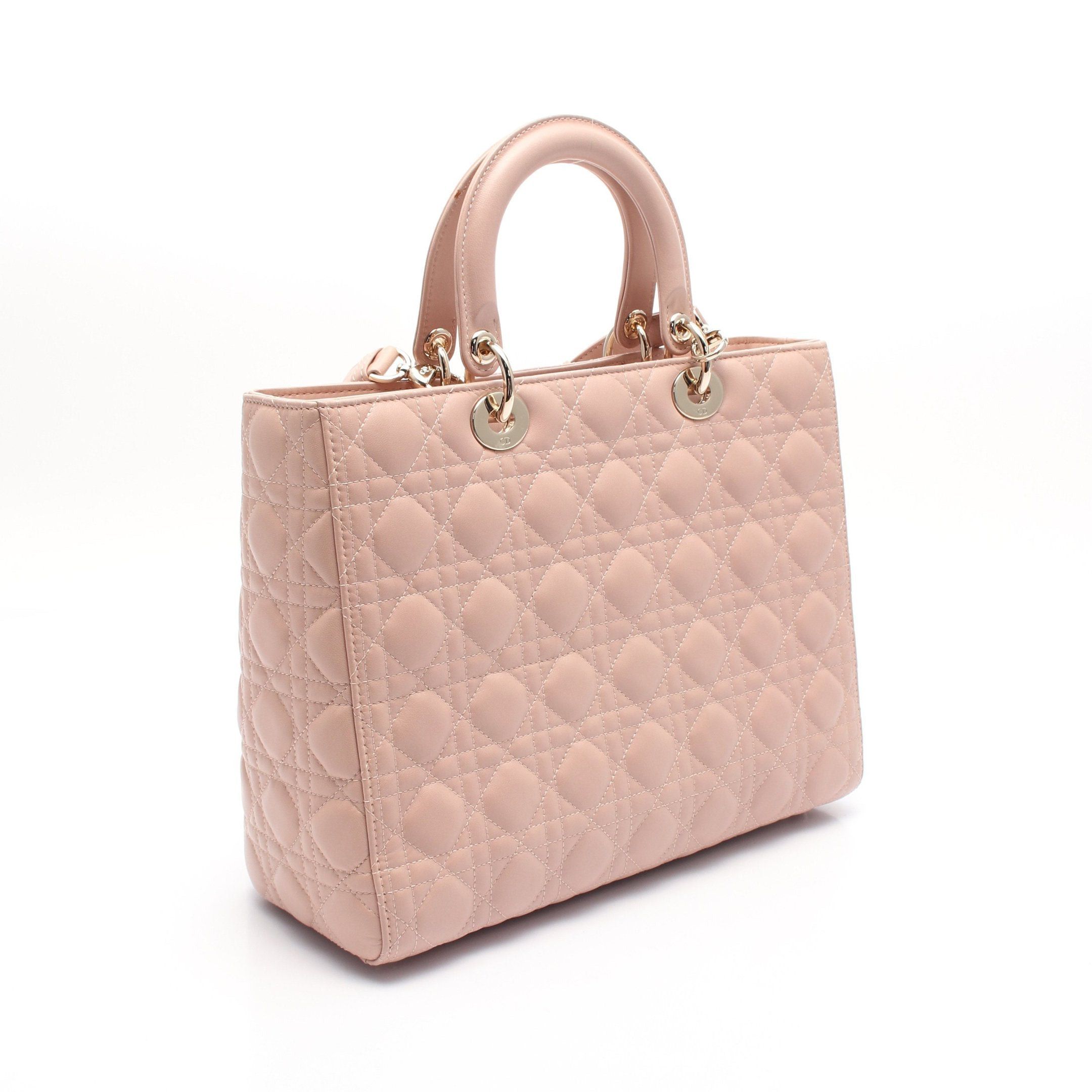 Dior Dior Lady Dior Large Canage Handbag Leather Pink Size ONE SIZE - 2 Thumbnail