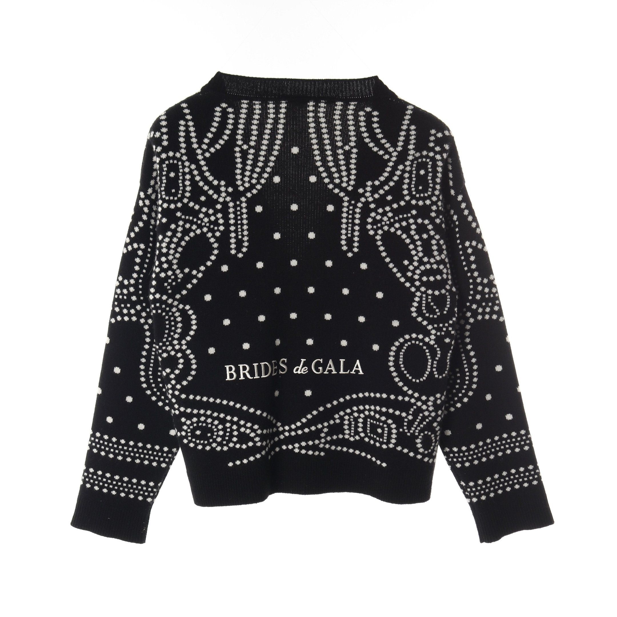 Hermes Hermes Brides De Gala Cardigan V-Neck Cashmere Cotton Black White 23Aw Size ONE SIZE - 2 Thumbnail