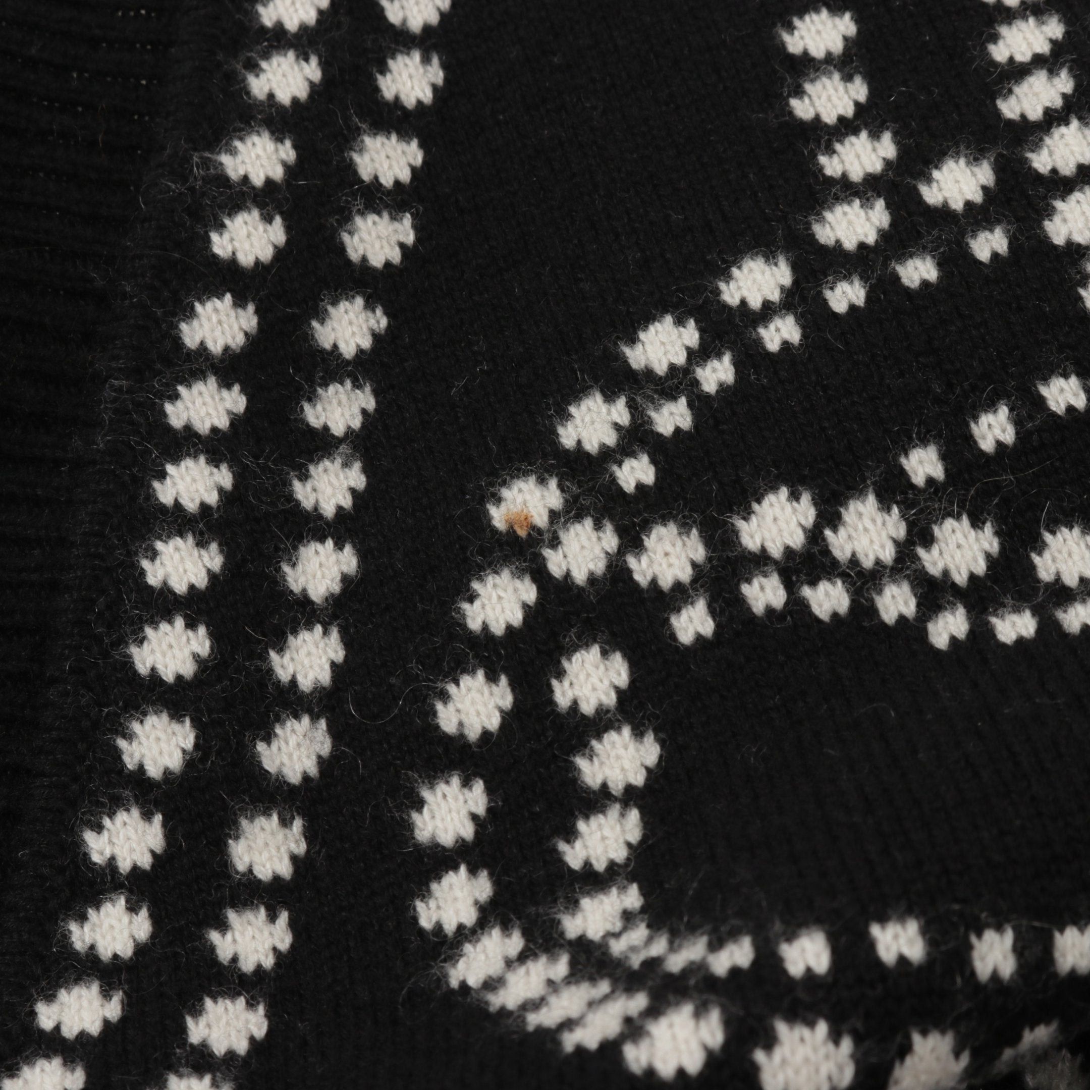 Hermes Hermes Brides De Gala Cardigan V-Neck Cashmere Cotton Black White 23Aw Size ONE SIZE - 5 Thumbnail
