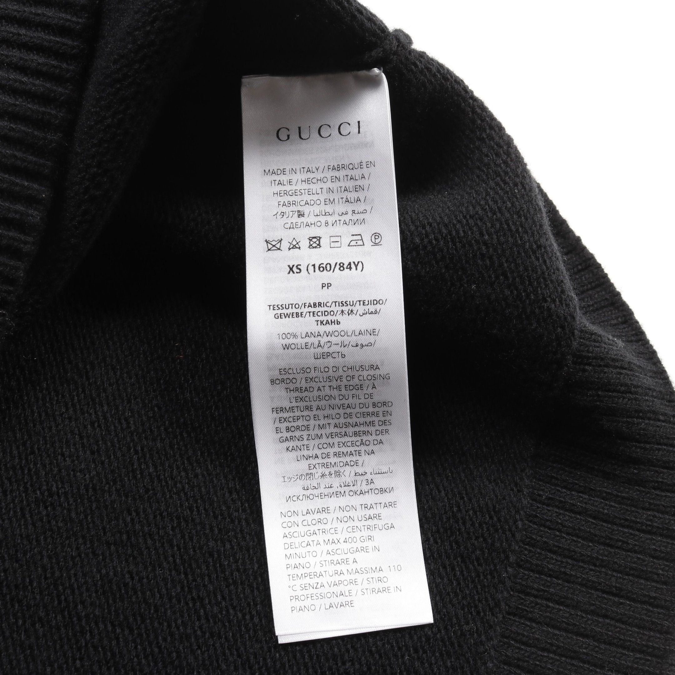 Gucci Gucci Intarsia Wool Top Knit Logo Black Size ONE SIZE - 4 Thumbnail