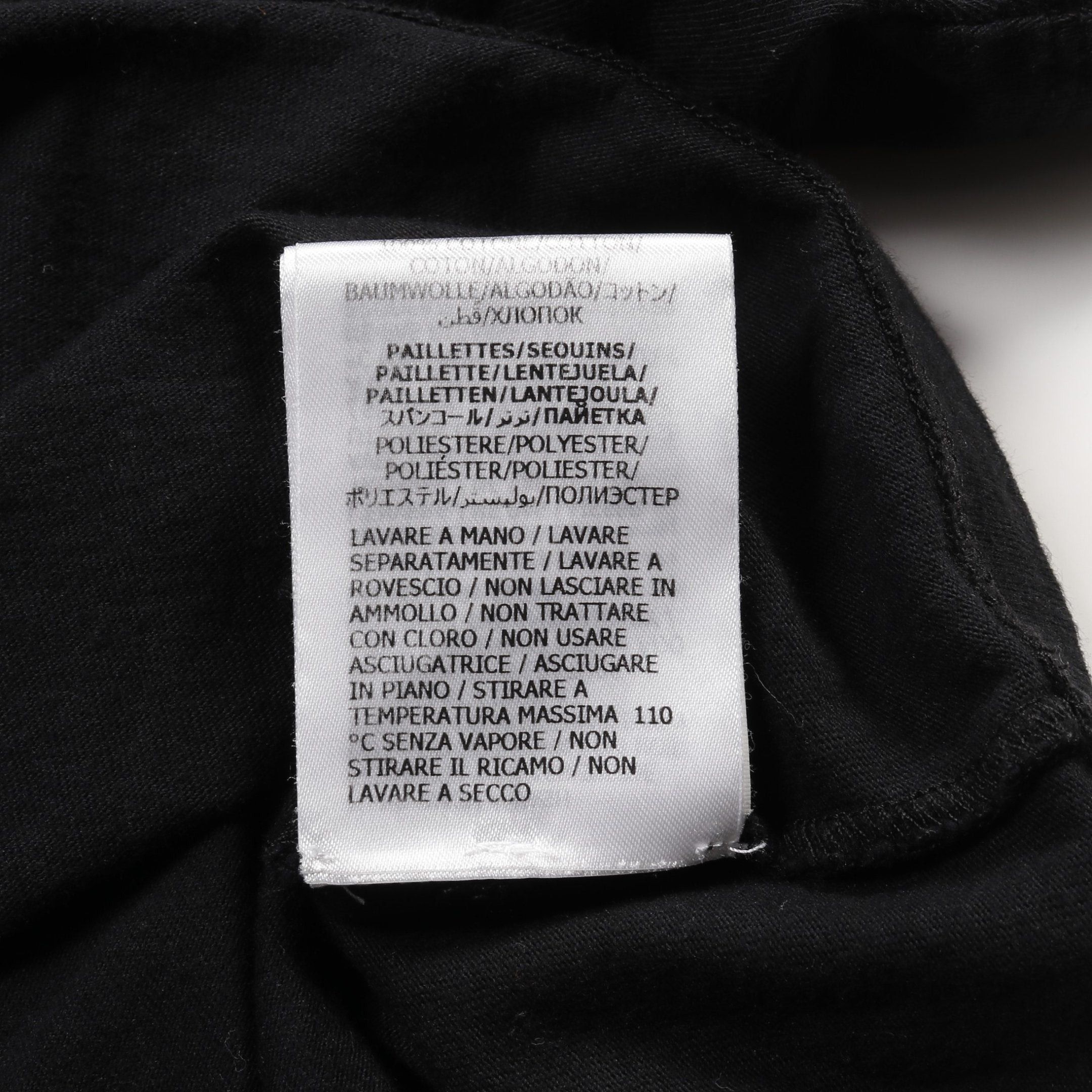 Gucci Gucci Cropped T-Shirt Short Sleeve Logo Cotton Black Multicolor Sequin Size ONE SIZE - 5 Thumbnail