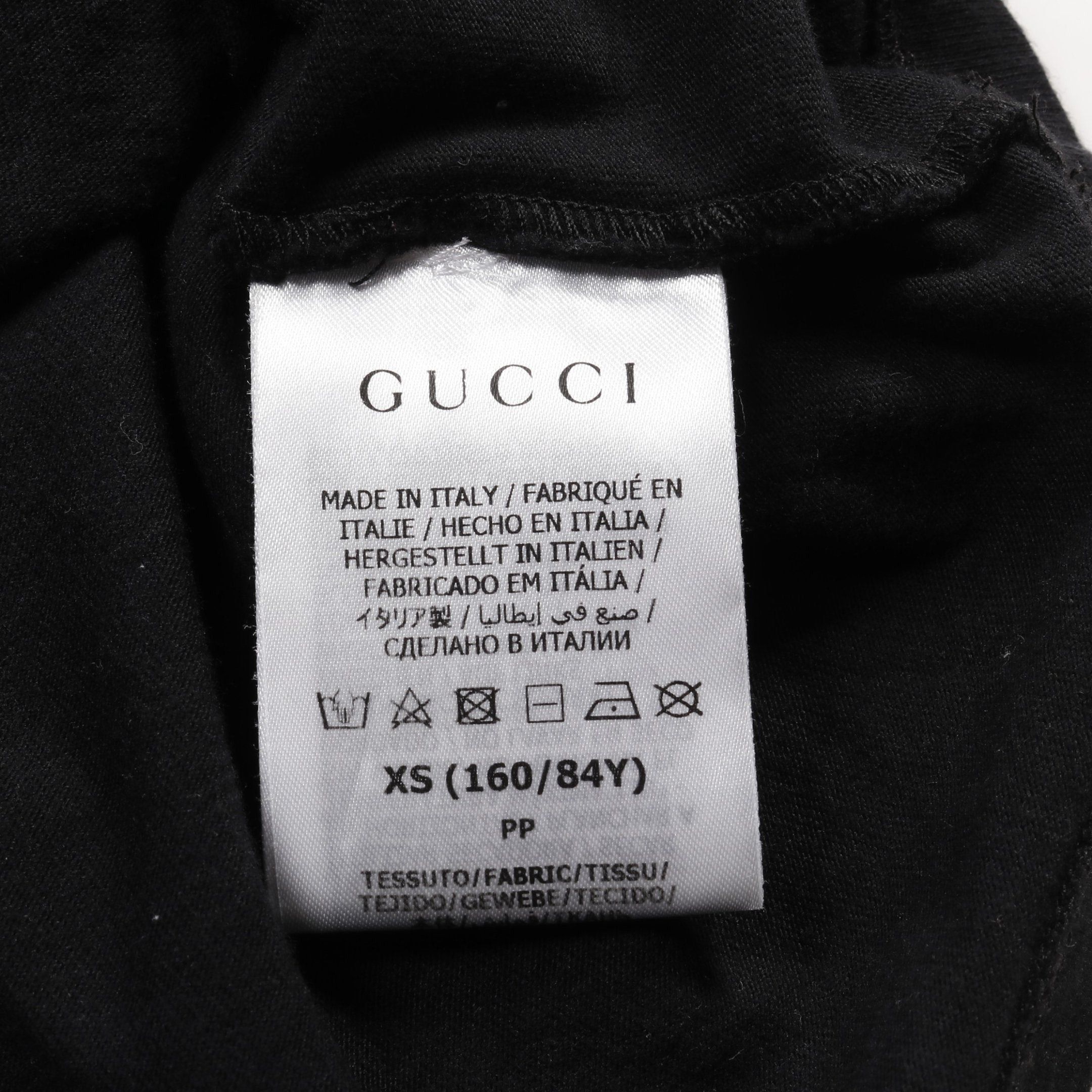 Gucci Gucci Cropped T-Shirt Short Sleeve Logo Cotton Black Multicolor Sequin Size ONE SIZE - 4 Thumbnail