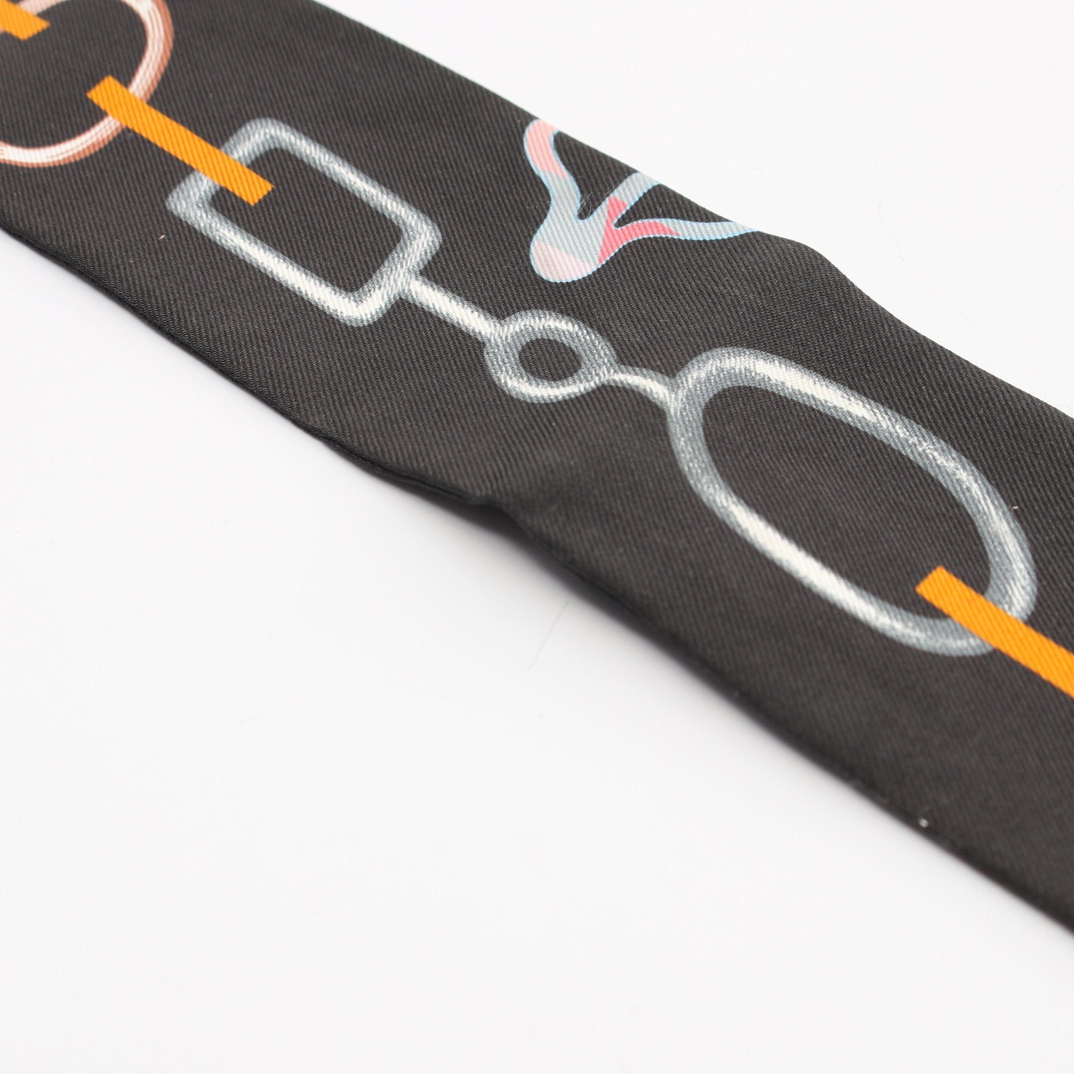 Hermes Hermes Twilly Do Re Boucles Scarf Silk Black Multicolor Size ONE SIZE - 4 Thumbnail