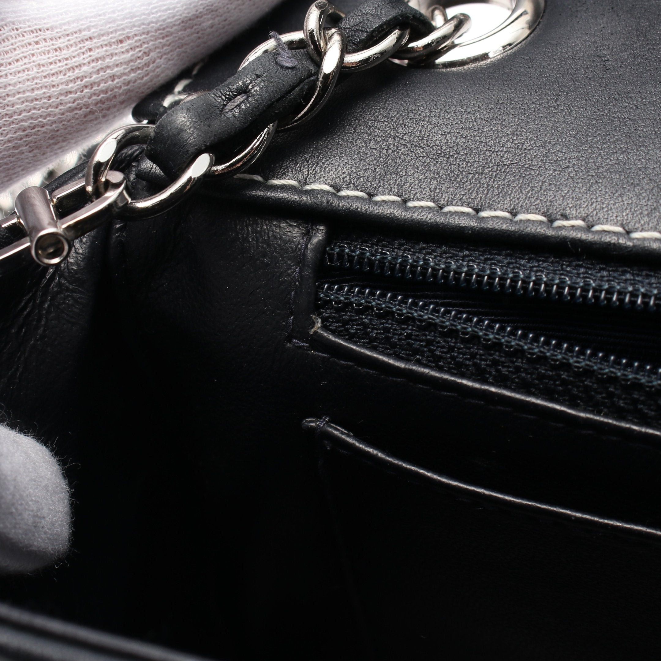 Chanel Chanel Chocolate Bar Wild Stitch Chain Shoulder Bag Leather Dark Gray Silver Hardware Size ONE SIZE - 7 Thumbnail