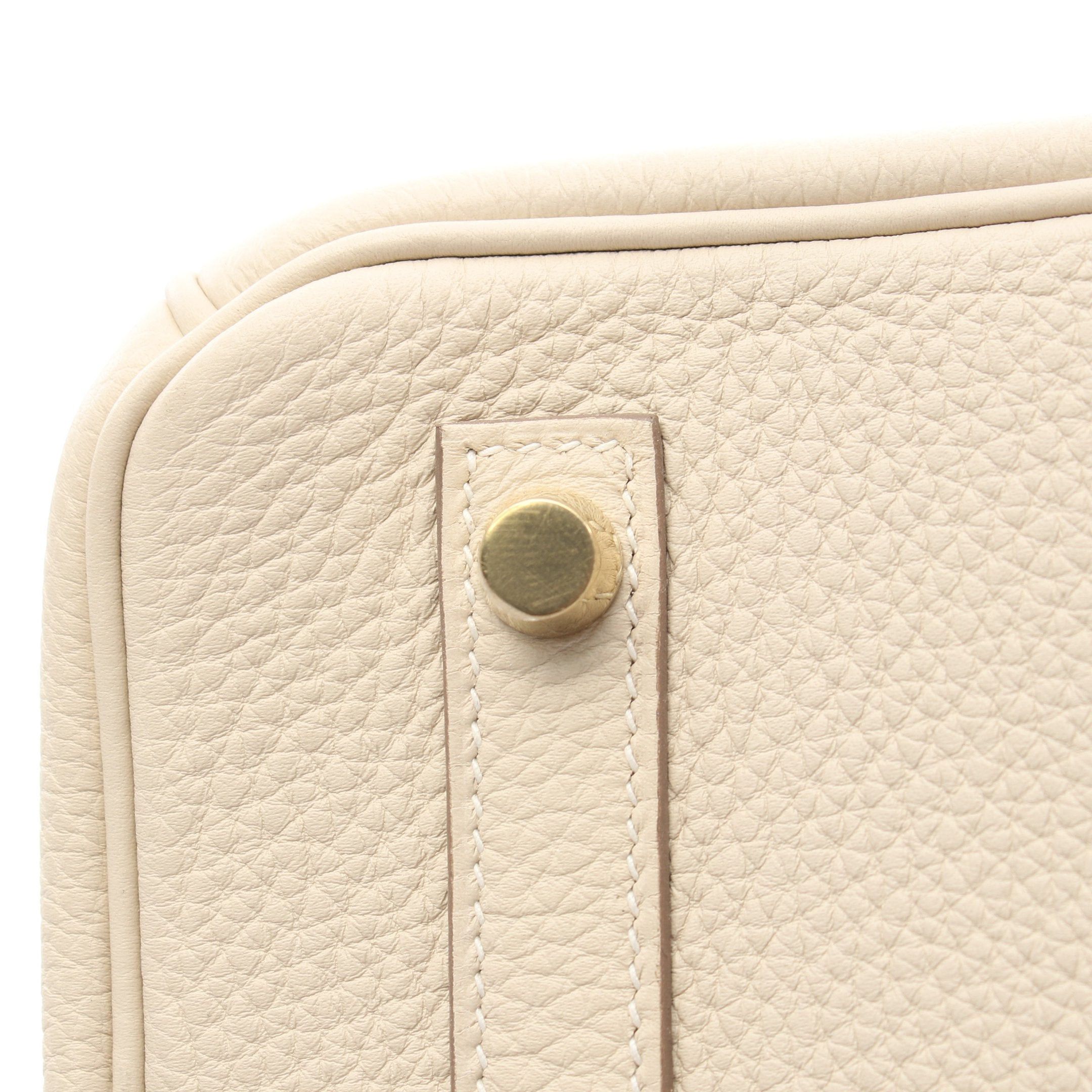 Hermes Birkin 30 Kure Handbag Clemence Leather Light Beige Gold Hardware Z Stamp
