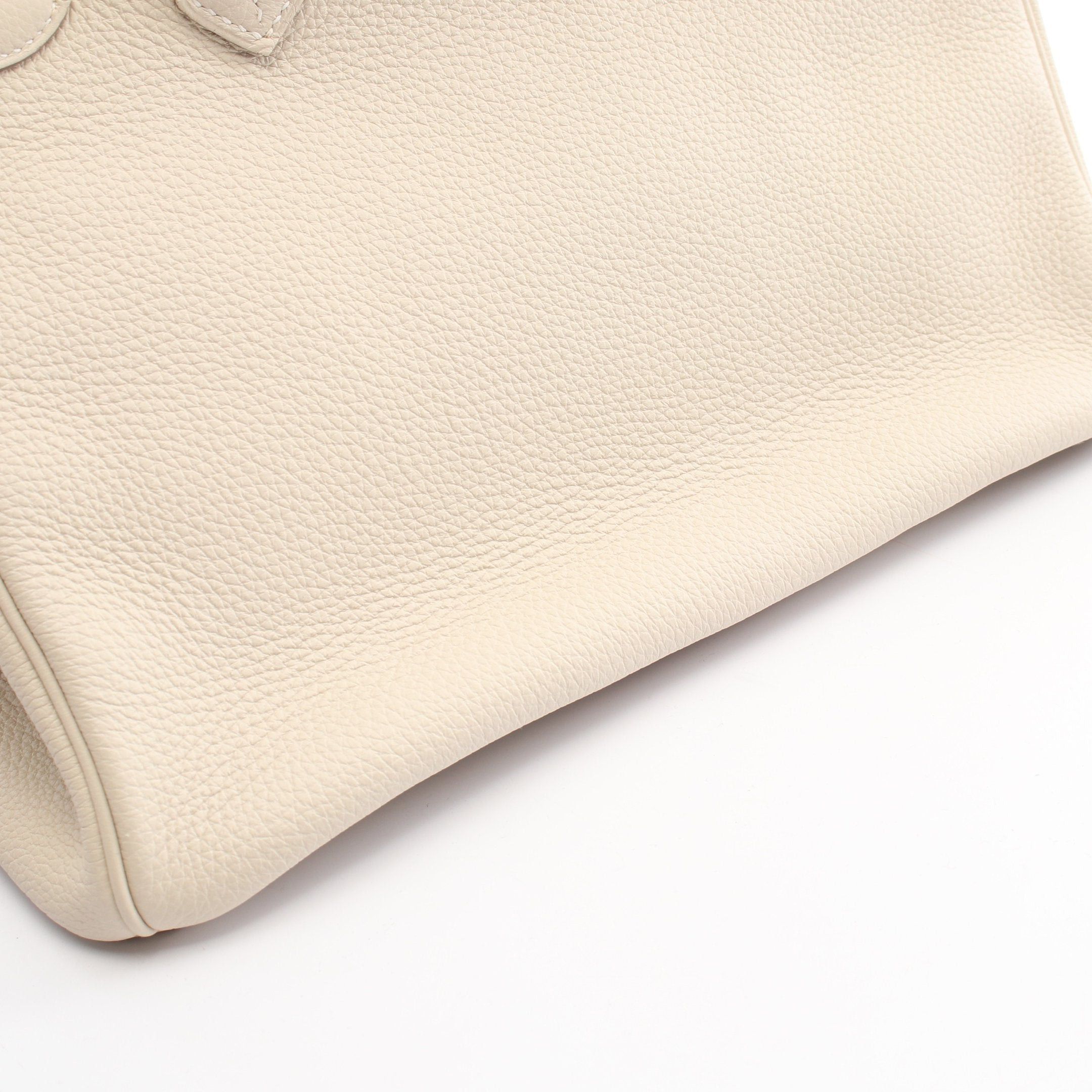 Hermes Birkin 30 Kure Handbag Clemence Leather Light Beige Gold Hardware Z Stamp