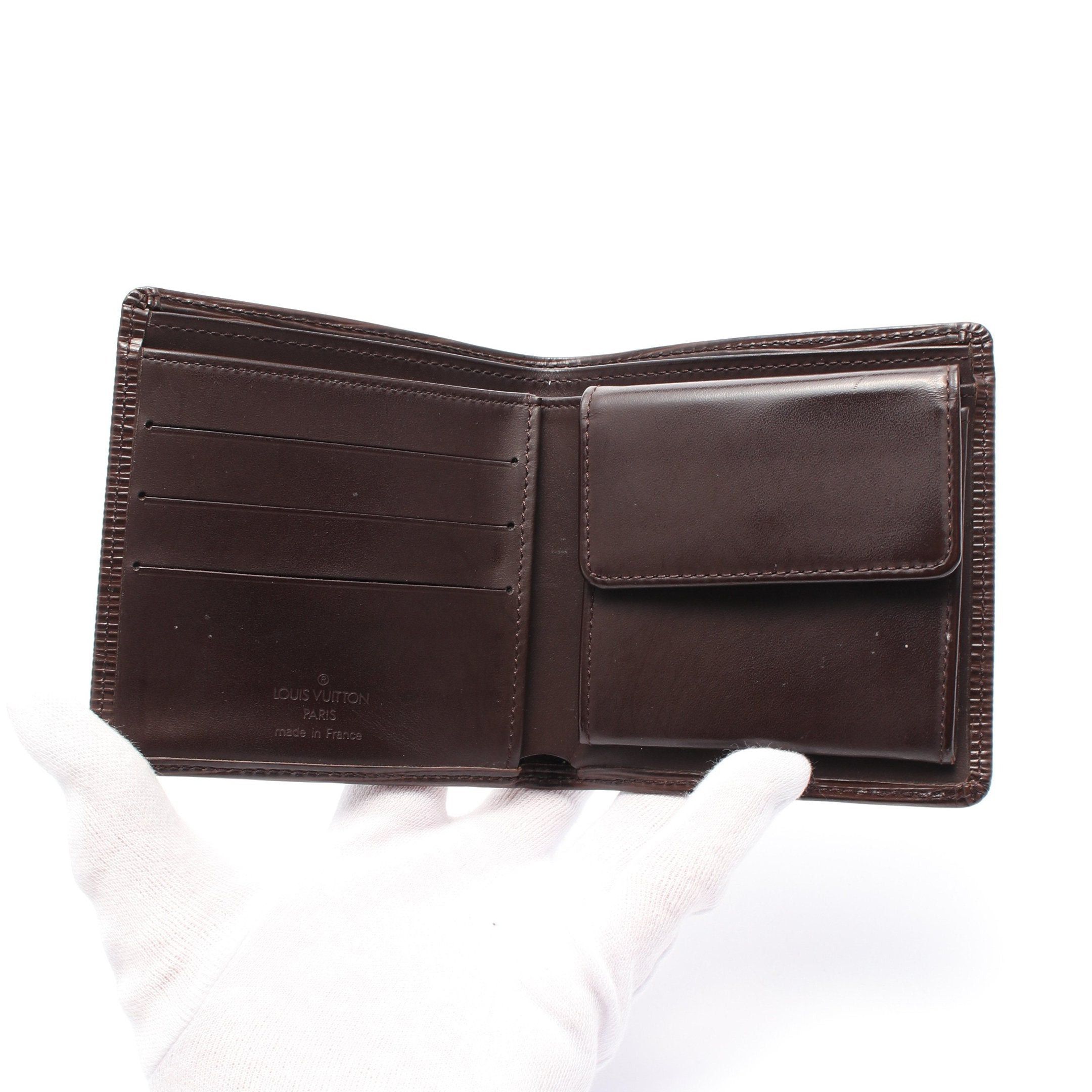 Louis Vuitton Louis Vuitton Portovier Cult Credit Monnaie Epi Mocha Bi-Fold Wallet Leather Dark Brown Size ONE SIZE - 3 Thumbnail