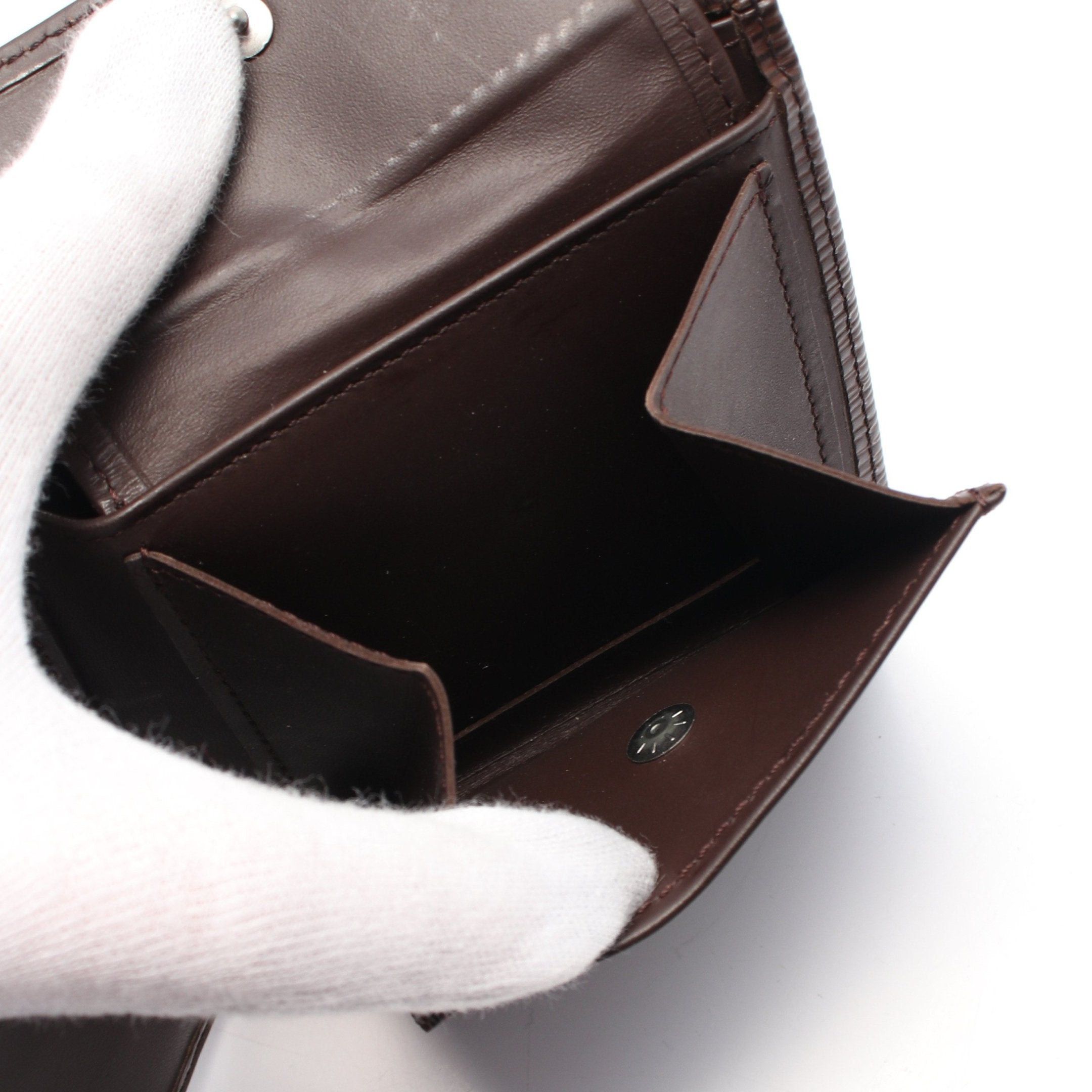 Louis Vuitton Louis Vuitton Portovier Cult Credit Monnaie Epi Mocha Bi-Fold Wallet Leather Dark Brown Size ONE SIZE - 5 Thumbnail