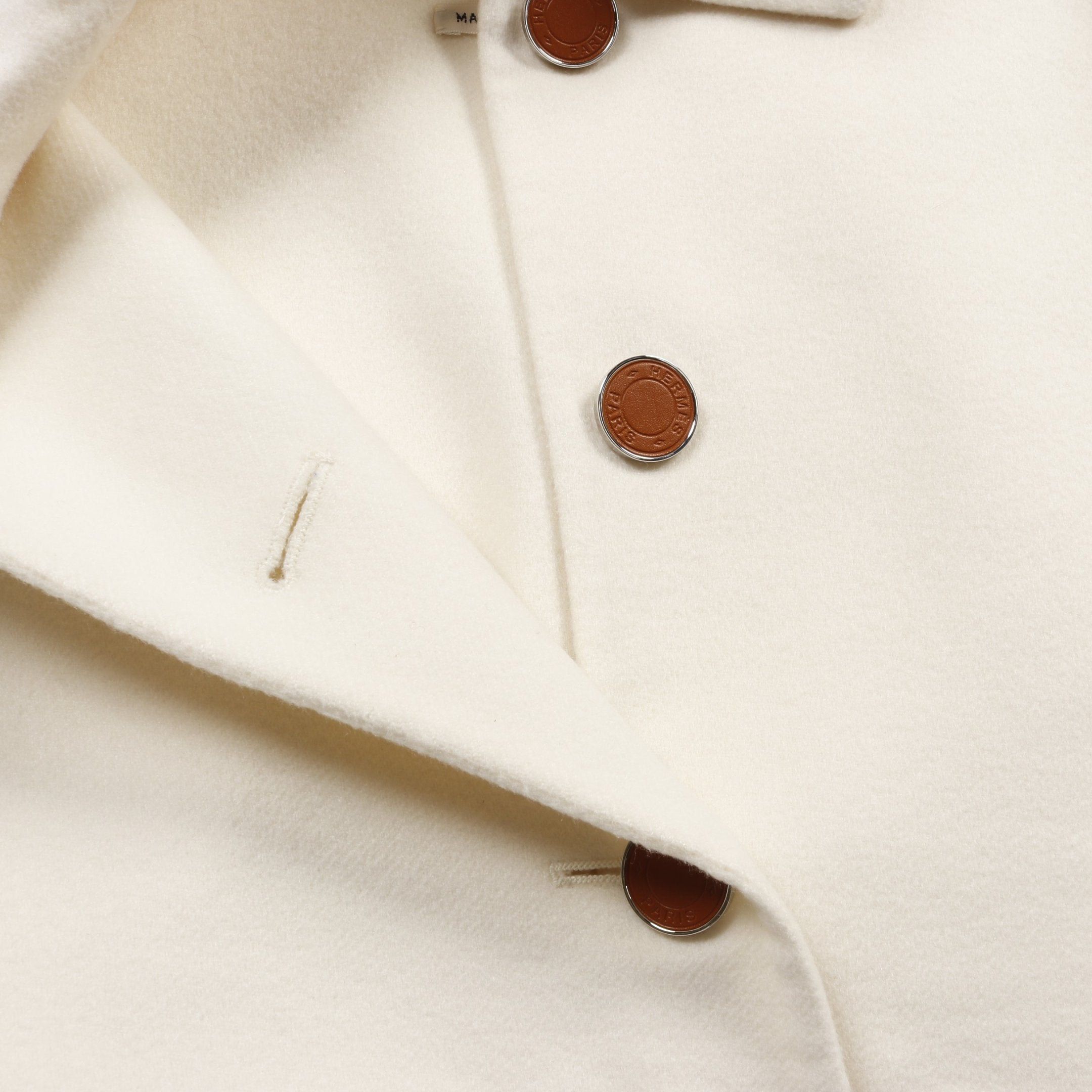Hermes Hermes Serie Button Short Coat Jacket Cashmere Off White Size ONE SIZE - 9 Thumbnail