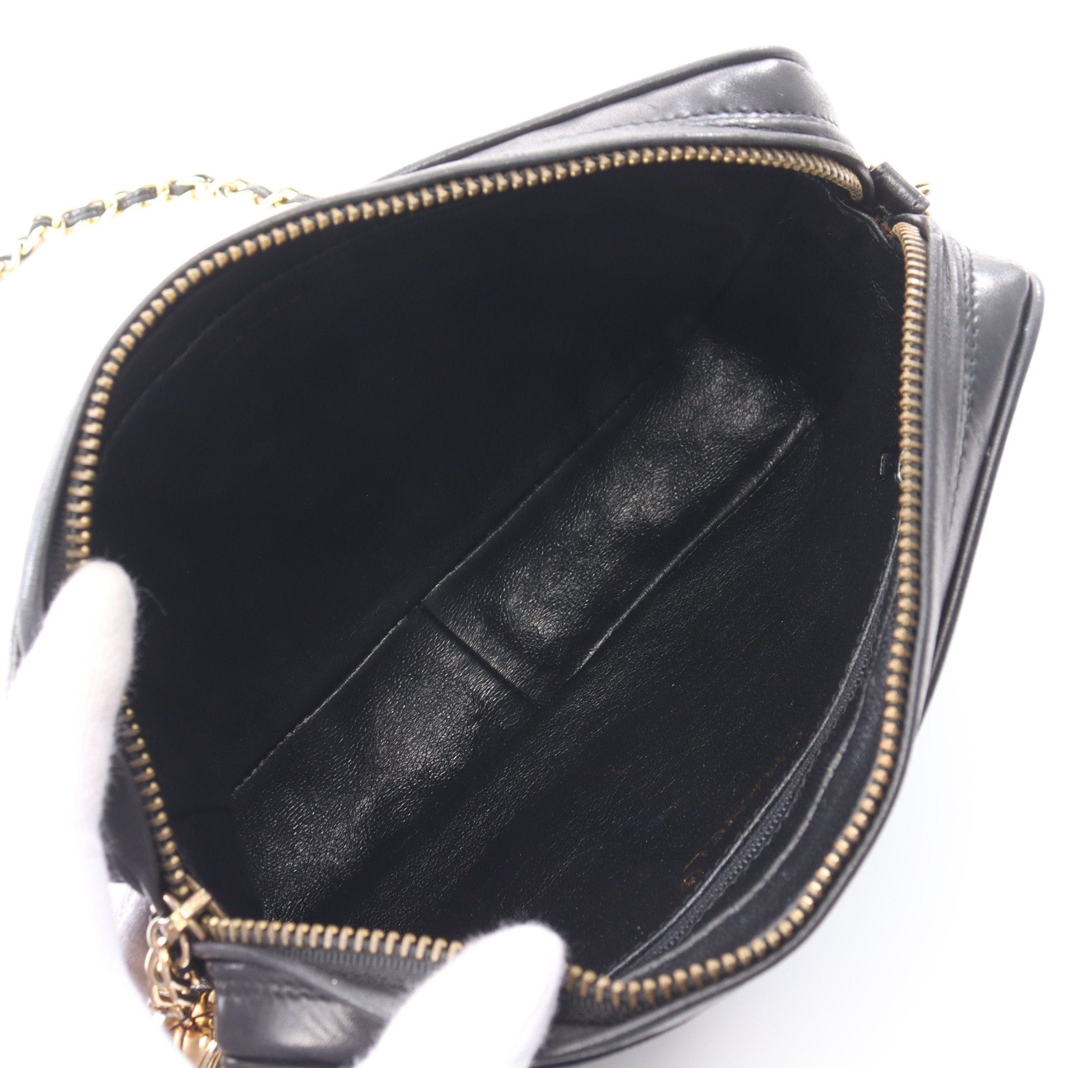 Chanel Chanel Matelasse Chain Shoulder Bag Lambskin Black Gold Hardware Tassel Size ONE SIZE - 3 Thumbnail