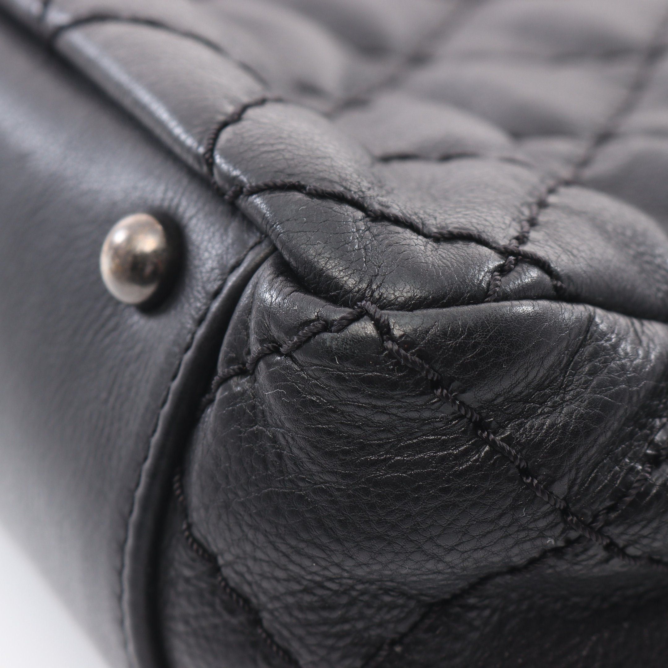 Chanel Chanel Wild Stitch Chain Shoulder Bag Tote Leather Black Silver Hardware Size ONE SIZE - 6 Thumbnail