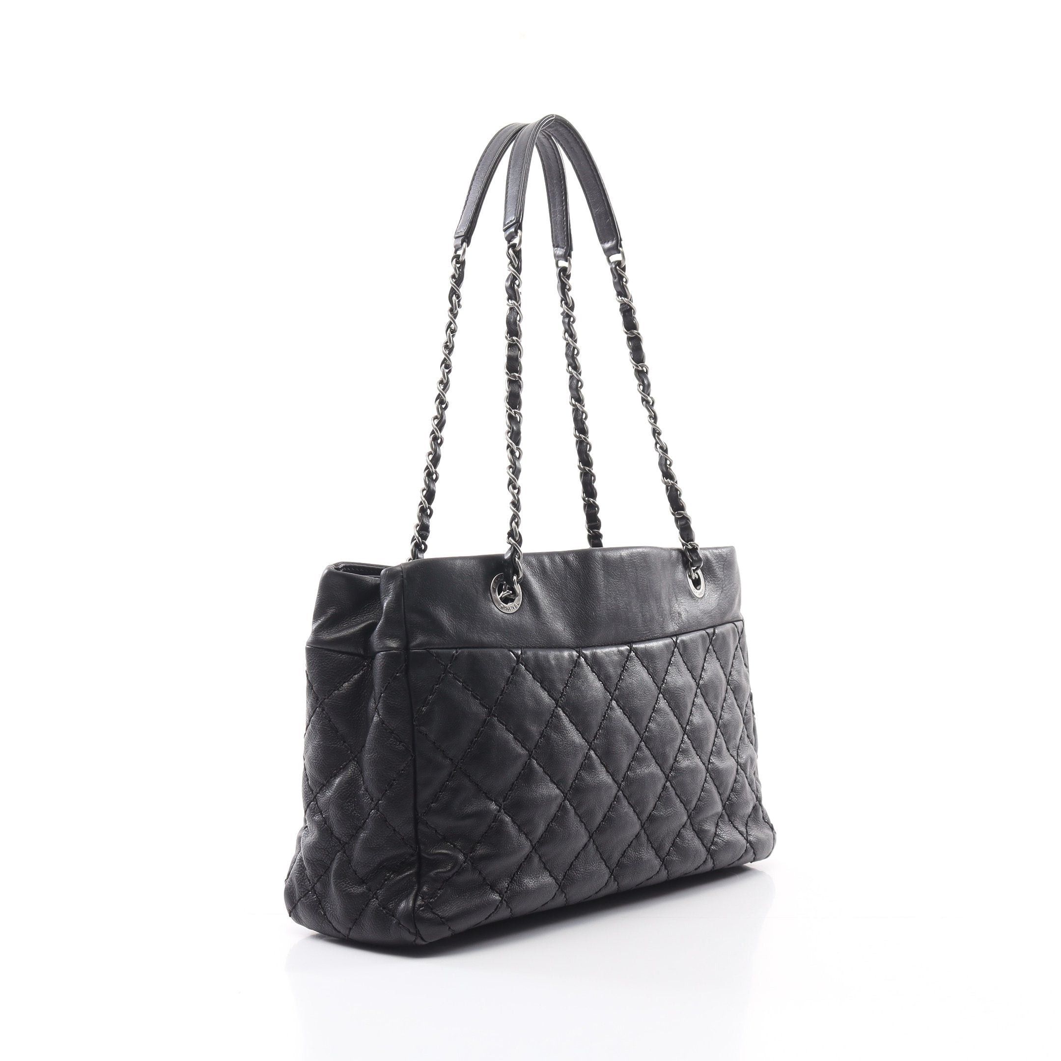 Chanel Chanel Wild Stitch Chain Shoulder Bag Tote Leather Black Silver Hardware Size ONE SIZE - 2 Thumbnail