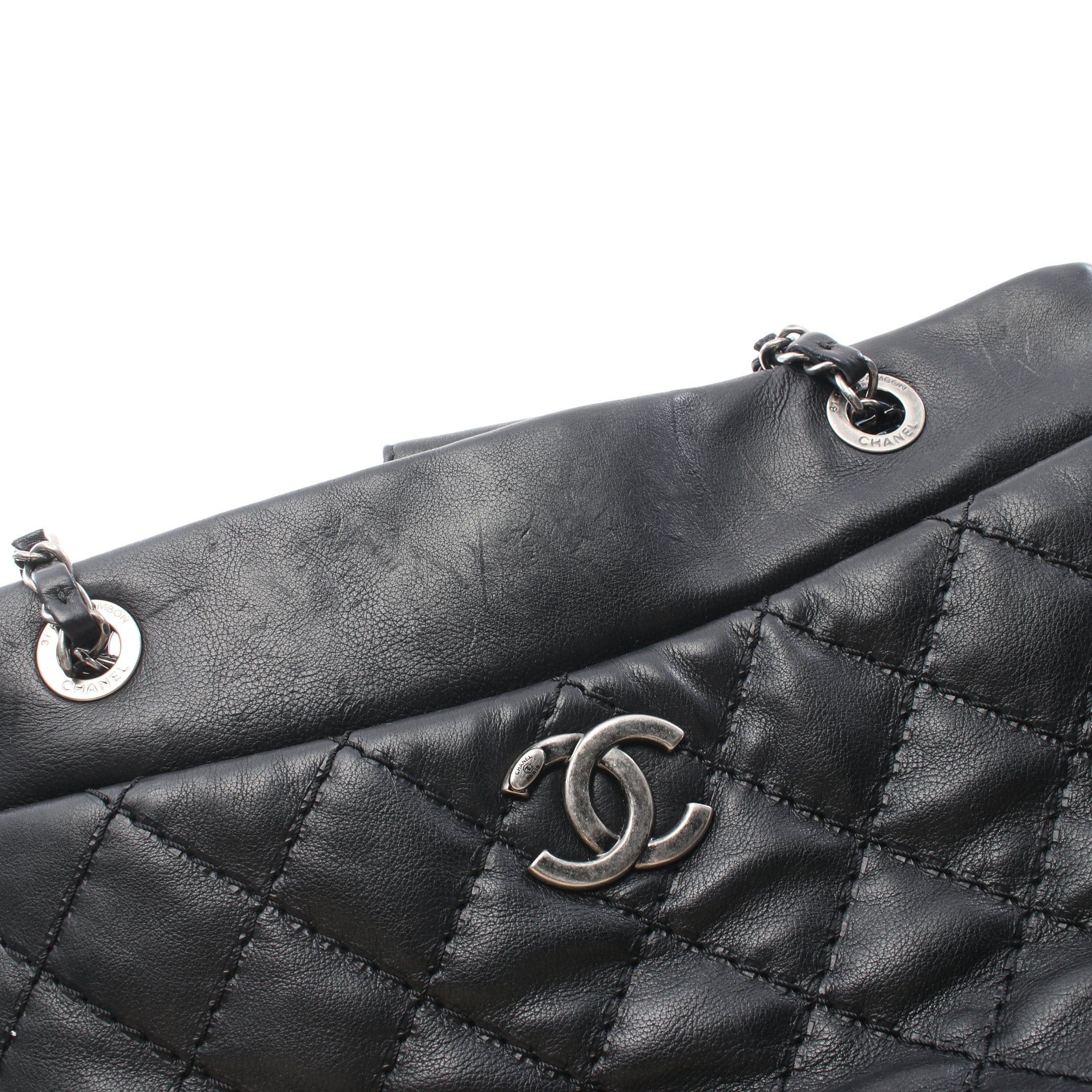 Chanel Chanel Wild Stitch Chain Shoulder Bag Tote Leather Black Silver Hardware Size ONE SIZE - 8 Thumbnail