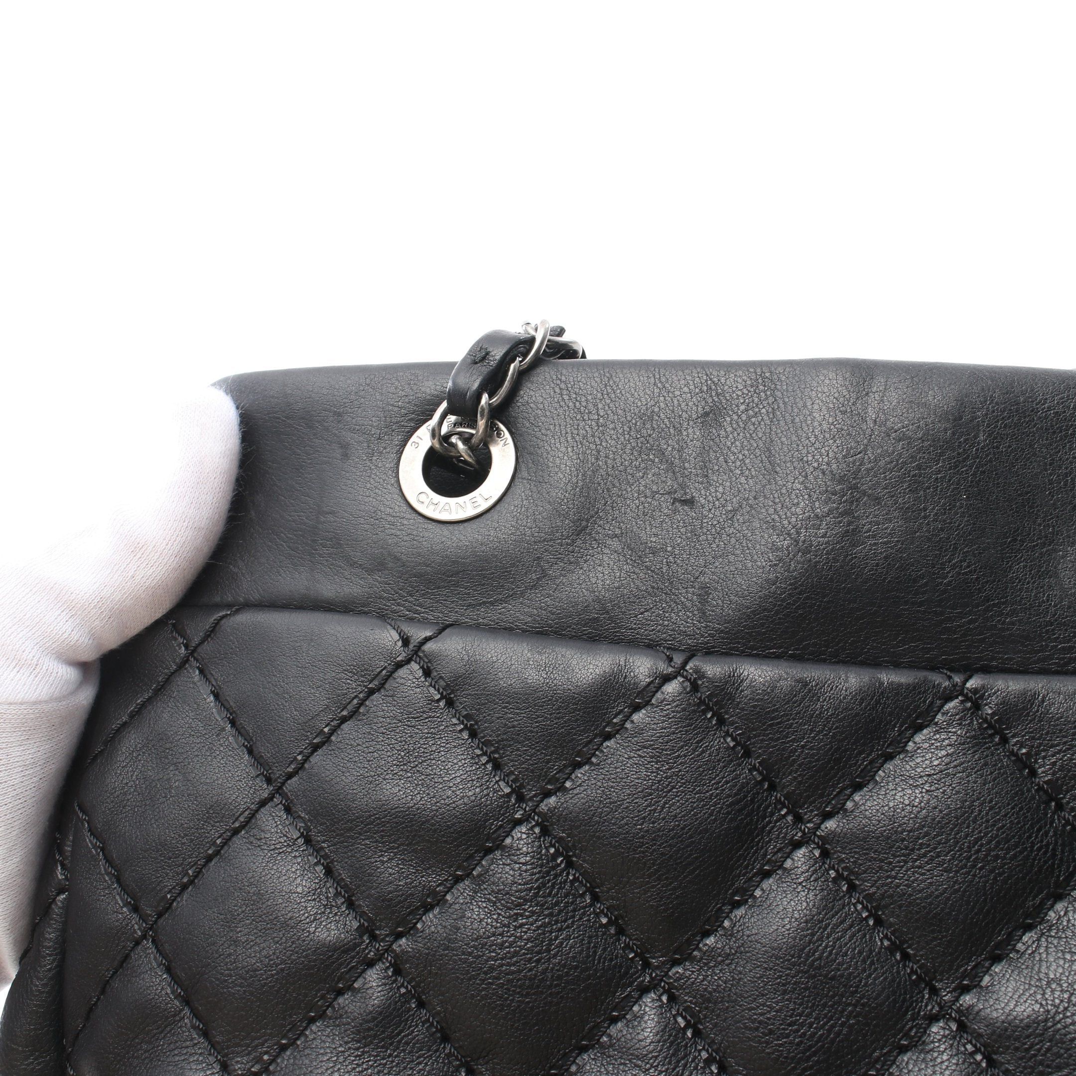 Chanel Chanel Wild Stitch Chain Shoulder Bag Tote Leather Black Silver Hardware Size ONE SIZE - 9 Thumbnail