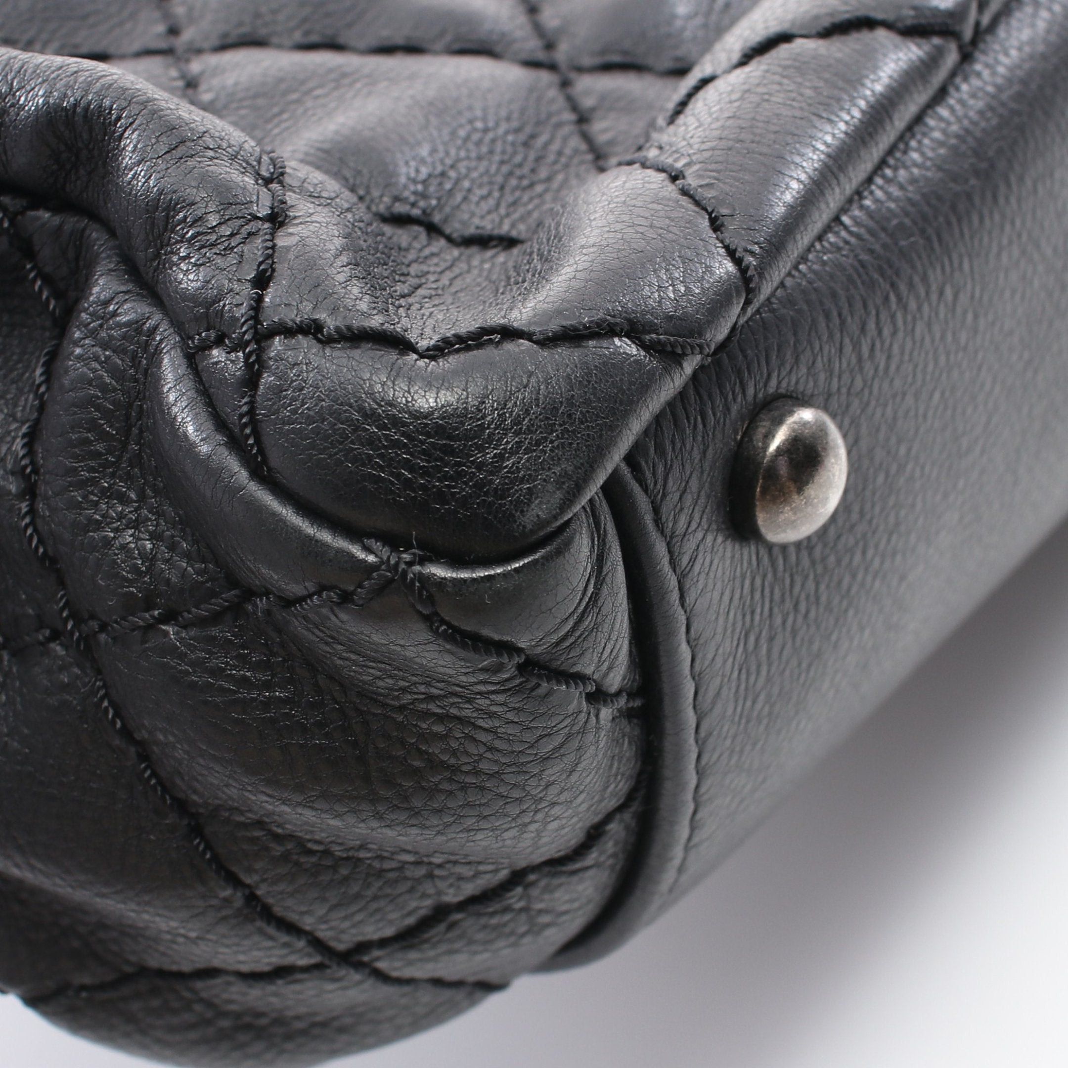 Chanel Chanel Wild Stitch Chain Shoulder Bag Tote Leather Black Silver Hardware Size ONE SIZE - 7 Thumbnail
