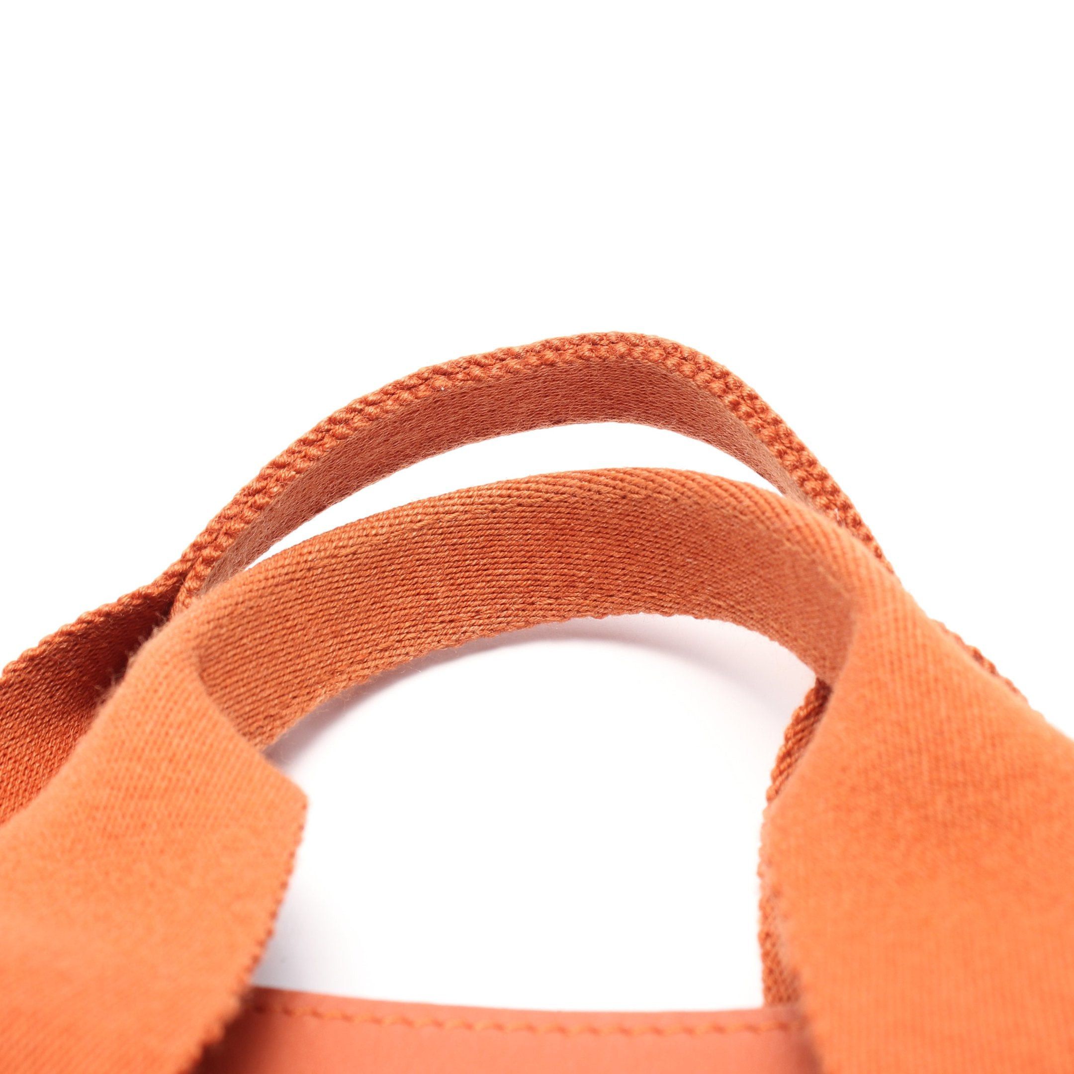 Hermes Hermes Valparaiso Pm Handbag Toile Chevron Leather Orange Brown Silver Hardware Size ONE SIZE - 7 Thumbnail