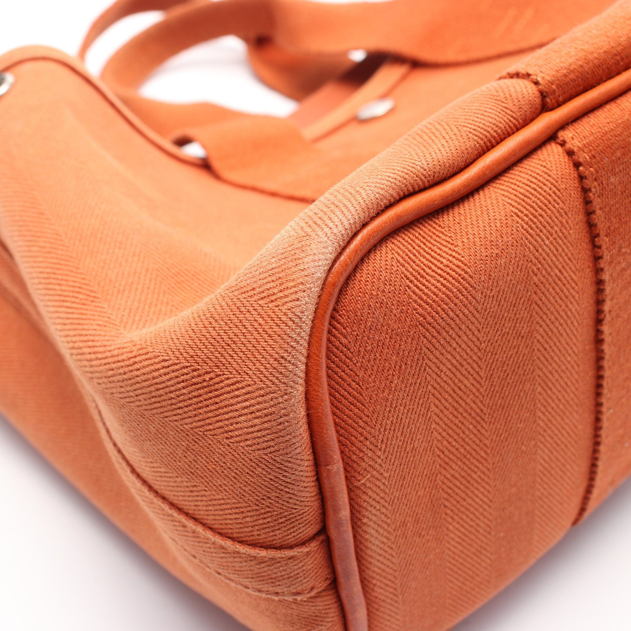 Hermes Hermes Valparaiso Pm Handbag Toile Chevron Leather Orange Brown Silver Hardware Size ONE SIZE - 5 Thumbnail