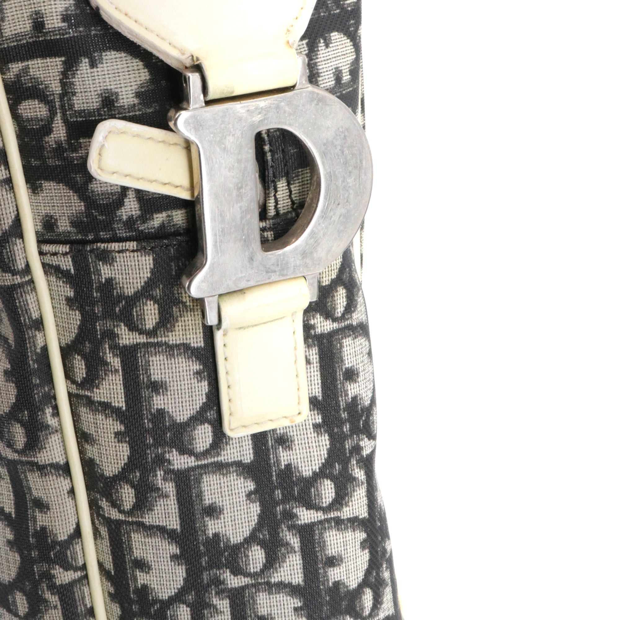 Dior DIOR - Dior shoulder bag in black and white canvas Size ONE SIZE - 7 Thumbnail