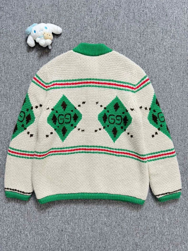 Gucci Gucci Green and White Knit Cardigan Size US S / EU 44-46 / 1 - 2 Thumbnail