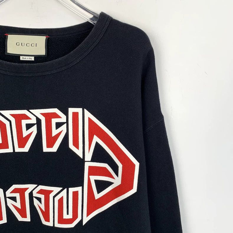 Gucci Gucci Black Logo Print Sweatshirt Size US M / EU 48-50 / 2 - 3 Thumbnail