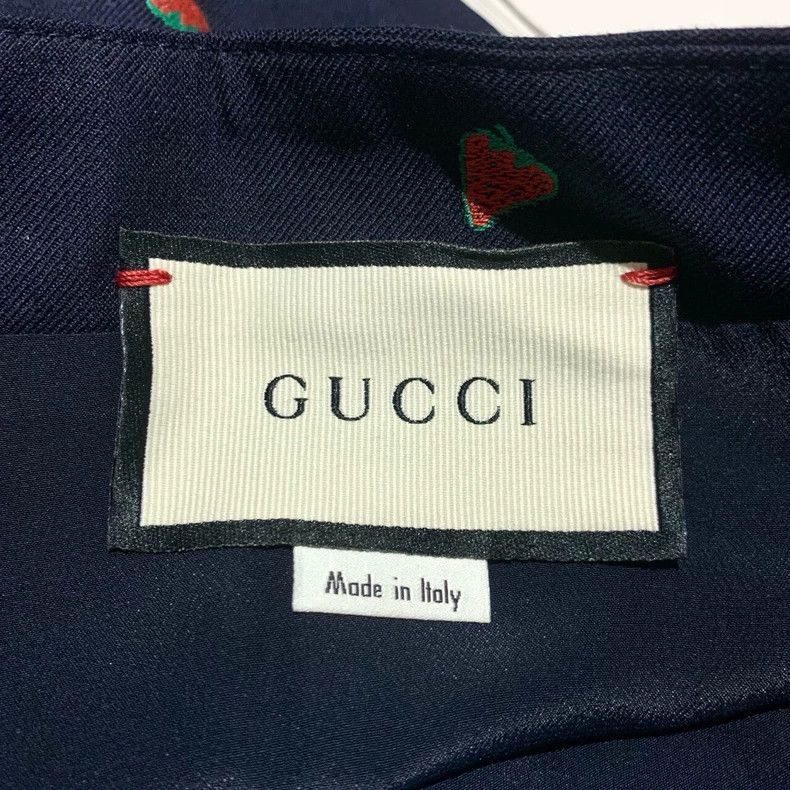Gucci Gucci Navy Blue Strawberry Embroidered Skirt Size US 38 / EU 54 - 5 Thumbnail
