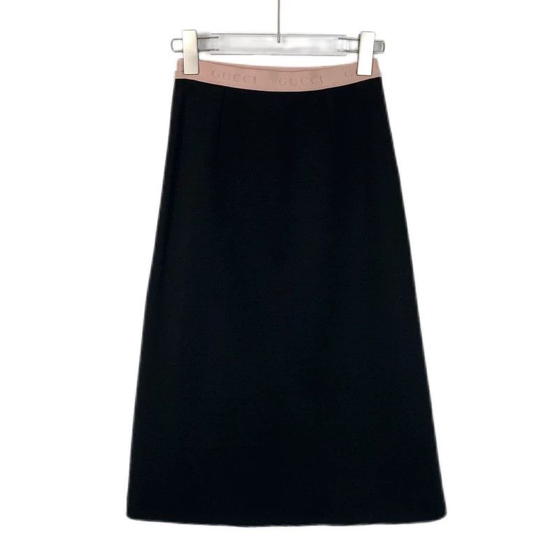 Gucci Black Logo Embroidered Casual Midi Skirt Size US 26 / EU 42 - 2 Thumbnail