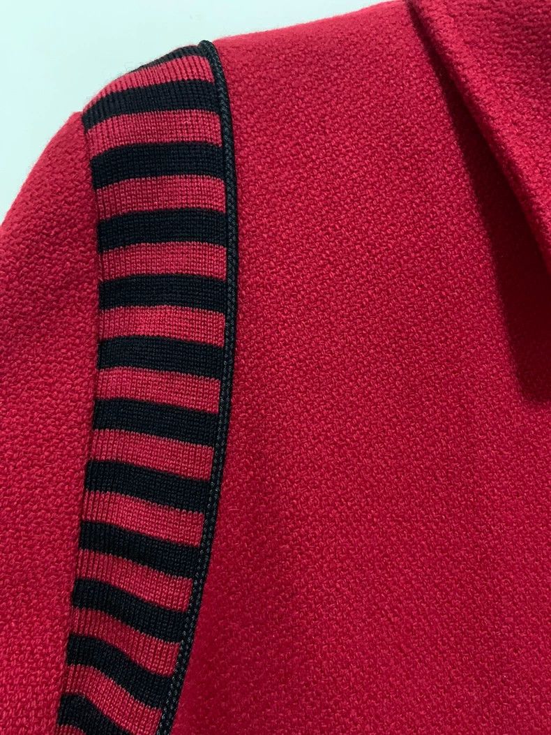 Saint Laurent Paris Saint Laurent Red Knit Baseball Jacket Size US M / EU 48-50 / 2 - 5 Thumbnail