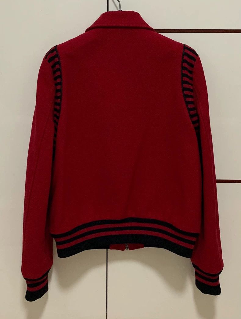Saint Laurent Paris Saint Laurent Red Knit Baseball Jacket Size US M / EU 48-50 / 2 - 2 Thumbnail
