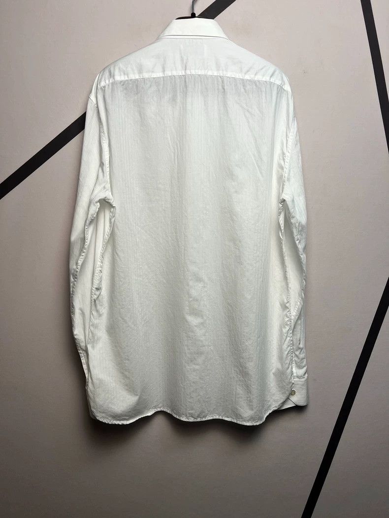 Saint Laurent Paris Saint Laurent White Striped Button-Up Shirt Size US M / EU 48-50 / 2 - 2 Thumbnail