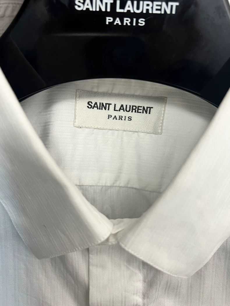 Saint Laurent Paris Saint Laurent White Striped Button-Up Shirt Size US M / EU 48-50 / 2 - 3 Thumbnail
