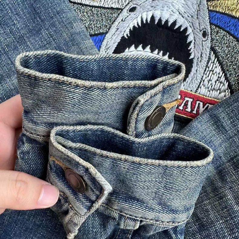 Saint Laurent Paris Saint Laurent Shark Denim Jacket Size S Size US S / EU 44-46 / 1 - 6 Thumbnail