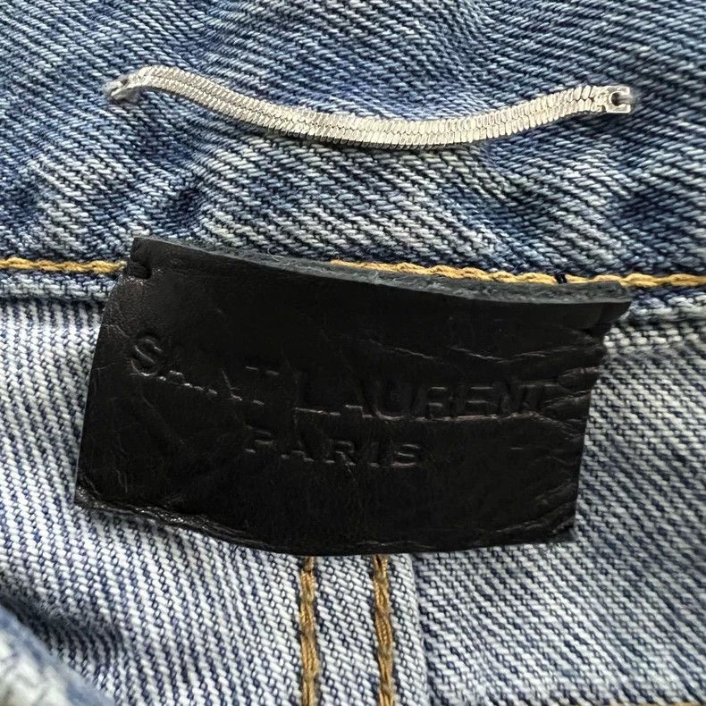 Saint Laurent Paris Saint Laurent Blue Distressed Denim Pants Size US 31 - 3 Thumbnail
