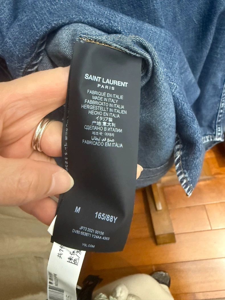Saint Laurent Paris Saint Laurent Denim Button-Up Shirt M Size US M / EU 48-50 / 2 - 4 Thumbnail