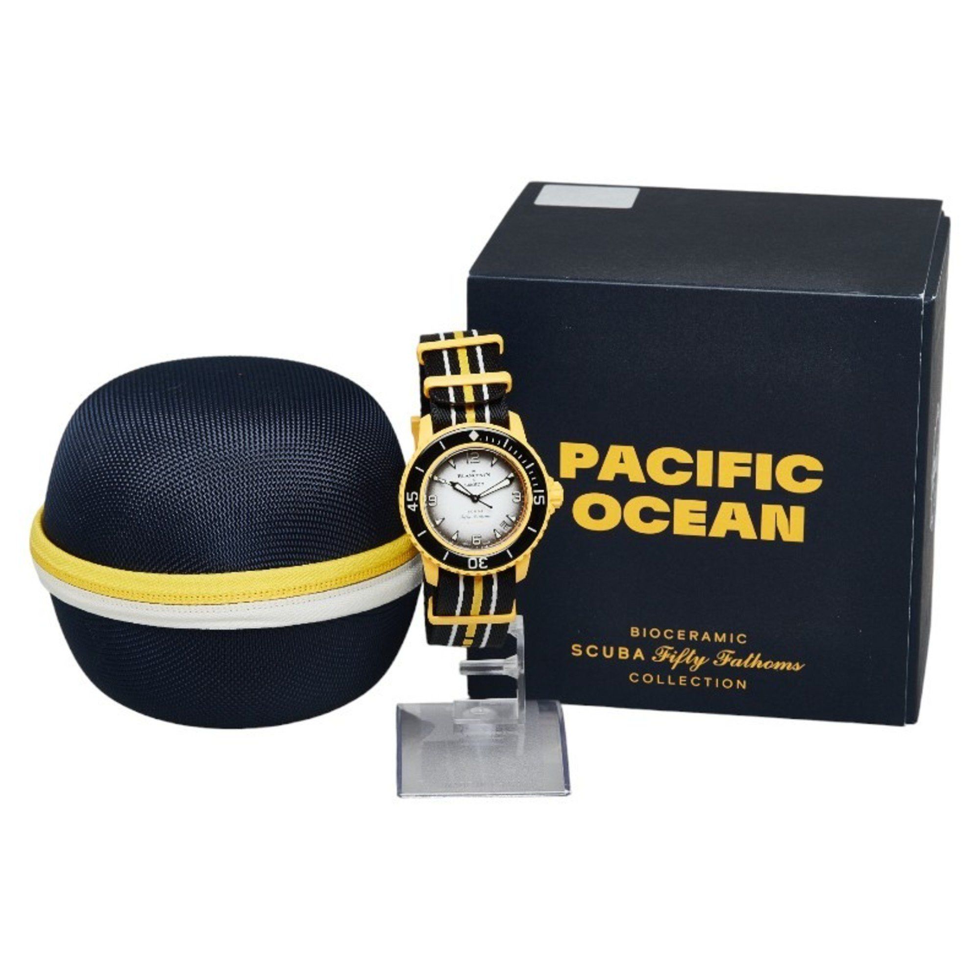 Swatch Swatch x Blancpain PACIFIC OCEAN Watch SO35P100 Automatic White Black Dial Plastic Nylon Men's Size ONE SIZE - 9 Thumbnail